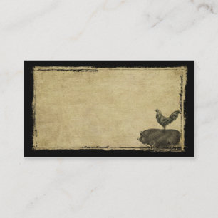Rooster & Pig- Prim Biz Cards
