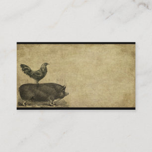 Rooster & Pig Stack-2-  Prim Biz Cards