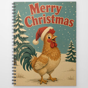 Rooster Pine Yard Animal Christmas Notebook