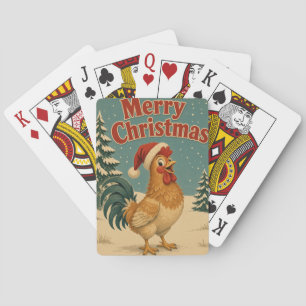 Rooster Pine Yard Animal Christmas Playing Cards