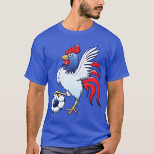 Rooster Posing and Stepping on a Soccer Ball T-Shirt