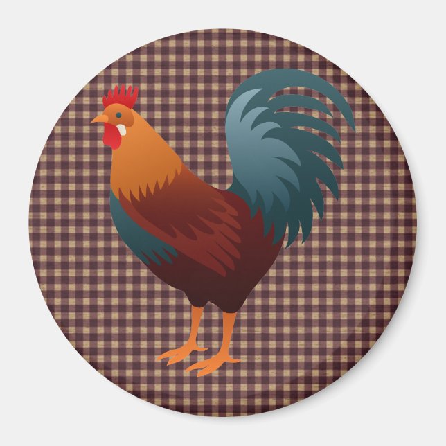 ROOSTER REALISTIC CARTOON MAGNET (Front)