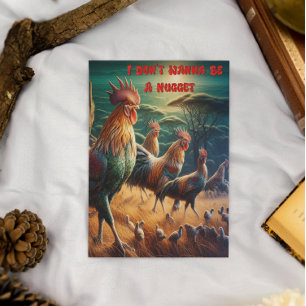 Rooster Rendezvous in the Meadow Postcard
