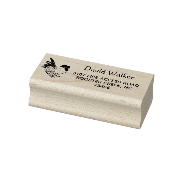 Rooster Return Address Rubber Stamp (Stamp)