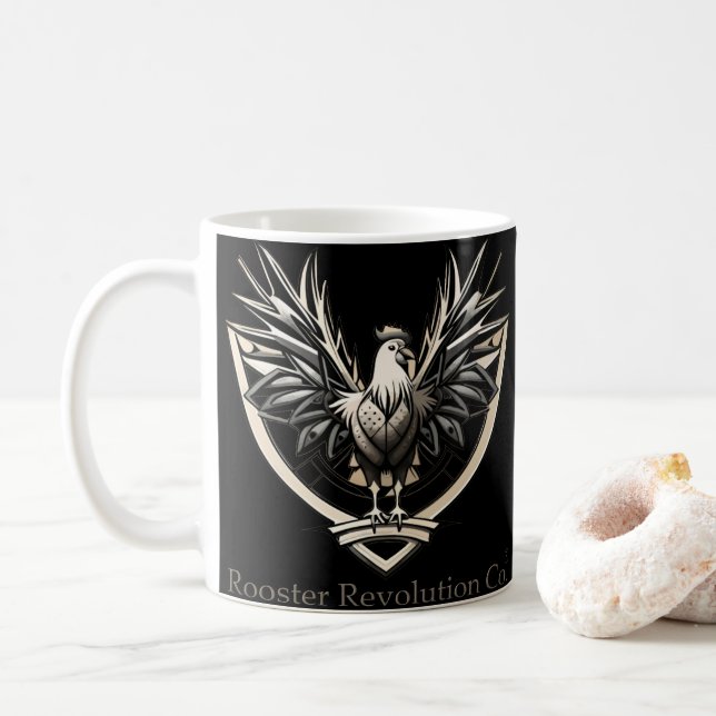 Rooster RevolutionWear: Defy the System Coffee Mug (With Donut)