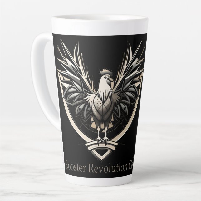 Rooster RevolutionWear: Defy the System Latte Mug (Left Angle)