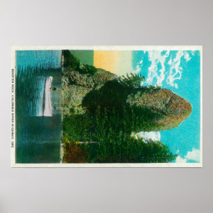 Rooster Rock on Columbia River Poster