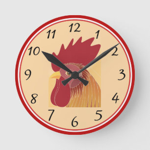 Rooster Round Clock