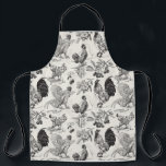 Rooster Ruckus in Black - Apron<br><div class="desc">Rooster Ruckus is a pattern by designer Jenni de la Plante for the collection: "Chickens & Cherries".</div>
