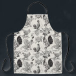 Rooster Ruckus in Black - Apron<br><div class="desc">Rooster Ruckus is a pattern by designer Jenni de la Plante for the collection: "Chickens & Cherries".</div>