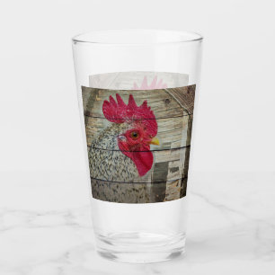 Rooster Rustic Chicken Coop Barn Board Glass