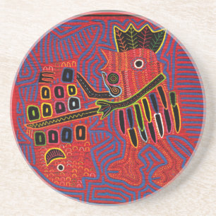 Rooster Scaling a Fish with a Machete Coaster