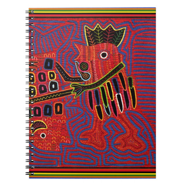 Rooster Scaling a Fish with a Machete Notebook (Front)