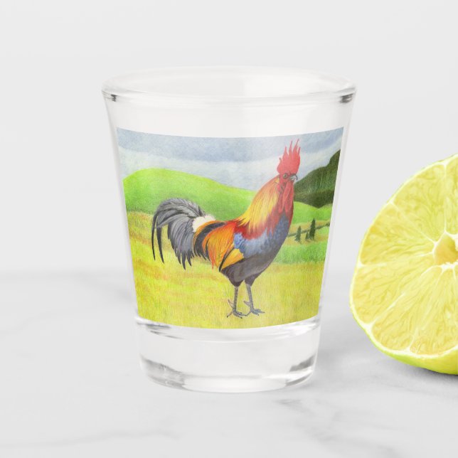 Rooster Shot Glass (Front)