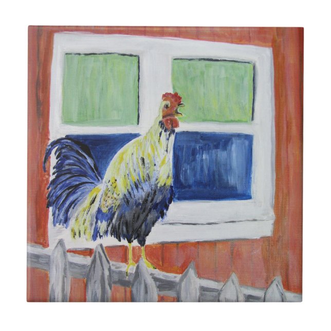 Rooster "Show Off" Tile (Front)