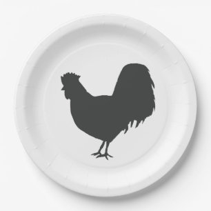 Rooster Silhouette Barnyard Party Paper Napkin Paper Plate