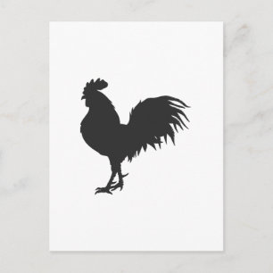 Rooster  silhouette  - Choose background color Postcard