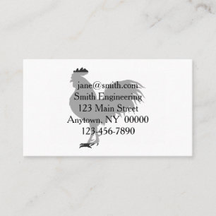 Rooster silhouette - Choose background colour Business Card