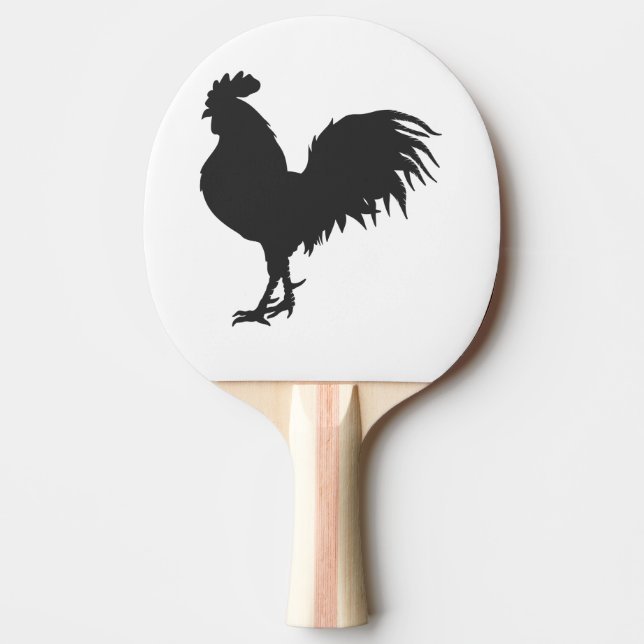 Rooster  silhouette  - Choose background colour Ping Pong Paddle (Front)