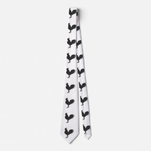 Rooster  silhouette  - Choose background colour Tie