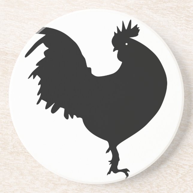 Rooster Silhouette Coaster (Front)