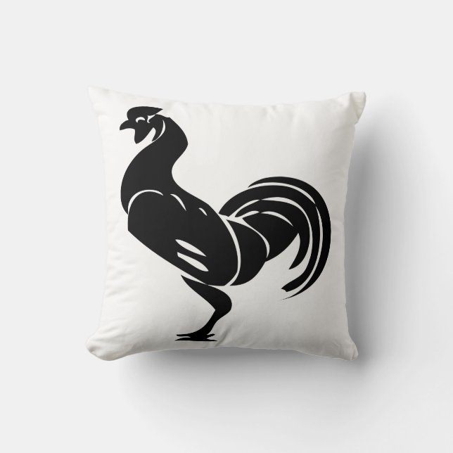 Rooster silhouette cushion (Front)