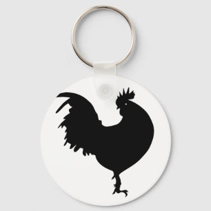 Rooster Silhouette Key Ring