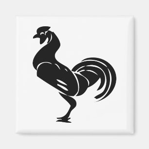 Rooster silhouette magnet