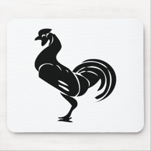 Rooster silhouette mouse mat