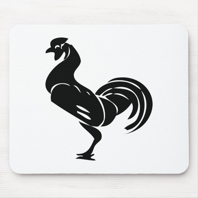 Rooster silhouette mouse mat (Front)