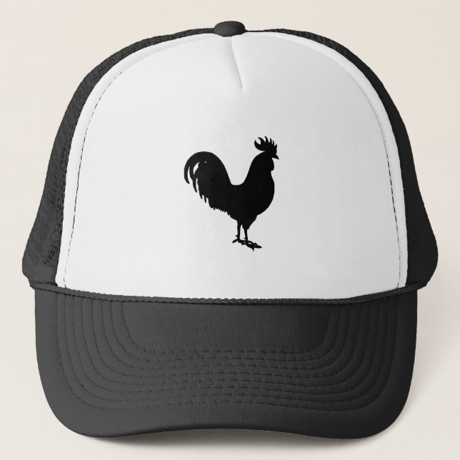 Rooster Silhouette Trucker Hat (Front)