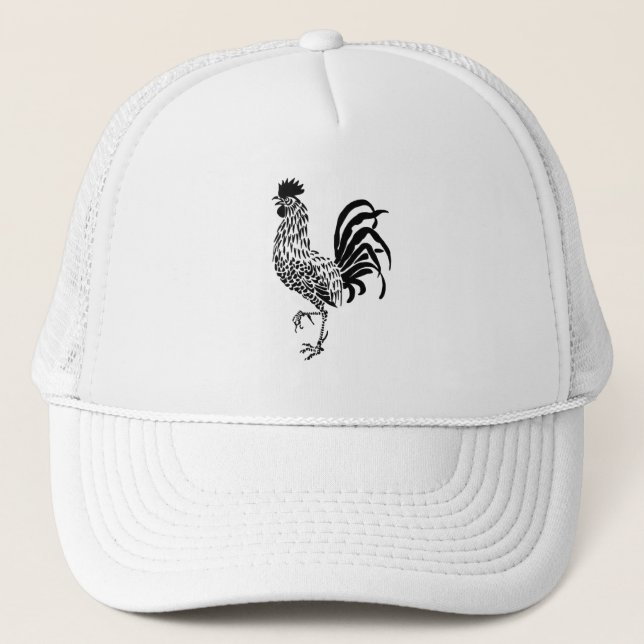 Rooster Silhouette Trucker Hat (Front)