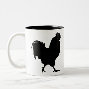 Rooster Silhouette Two-Tone Coffee Mug