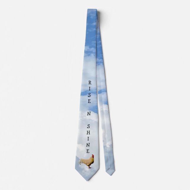 ROOSTER SKY CLOUDS PHOTO NECK TIE (Front)