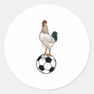 Rooster Soccer player Soccer Classic Round Sticker