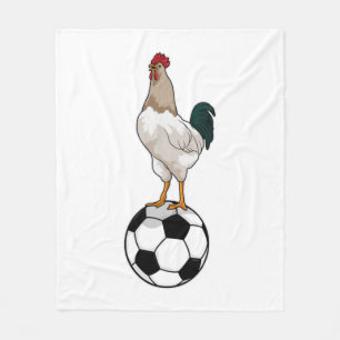 Rooster Soccer player Soccer Fleece Blanket