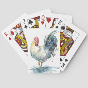 Rooster Splash - Watercolor Playing Cards