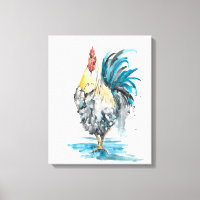 Rooster Splash - Watercolor Portrait