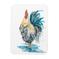 Rooster Splash - Watercolor Portrait