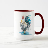 Rooster Splash - Watercolor Portrait