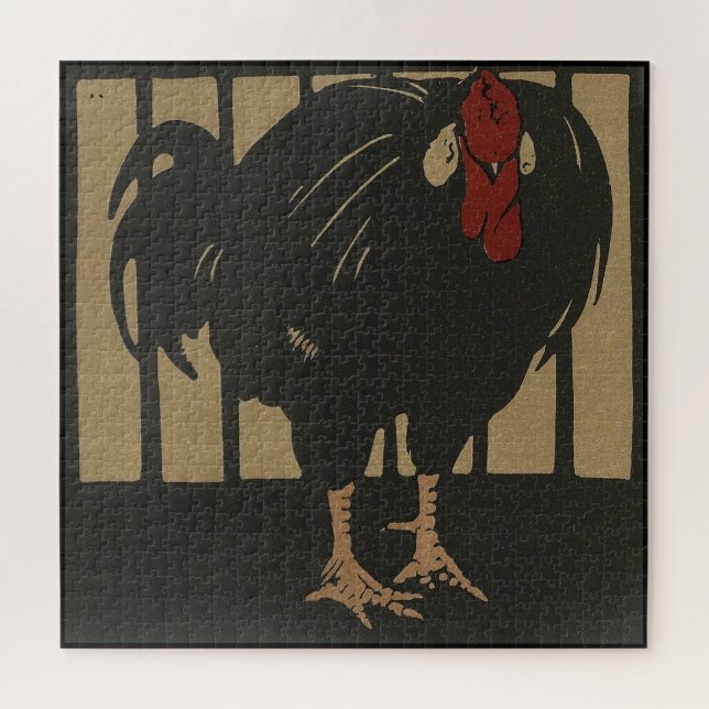 Rooster - Square Animals Illustration Jigsaw Puzzle (Horizontal)