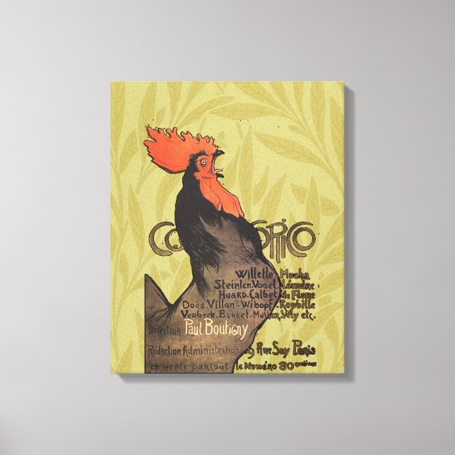 Rooster Steinlen Cocorico French Art Canvas Print (Front)