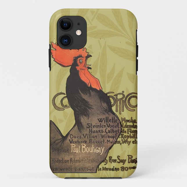 Rooster Steinlen Cocorico French Art Case-Mate iPhone Case (Back)