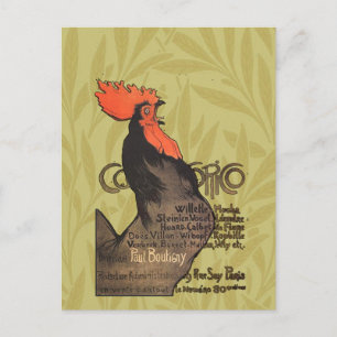 Rooster Steinlen Cocorico French Art Postcard