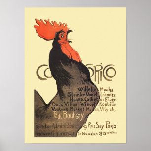 Rooster Steinlen Cocorico French Art Poster