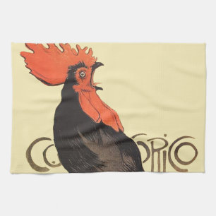Rooster Steinlen Cocorico French Art Tea Towel