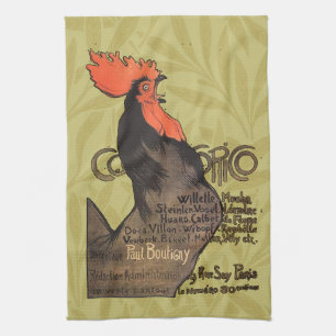 Rooster Steinlen Cocorico French Art Tea Towel