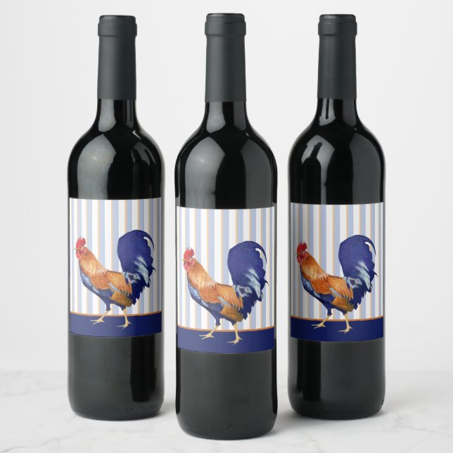 Rooster stripes Bottle Label (Bottles)