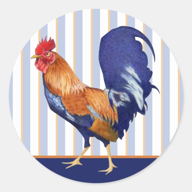 Rooster stripes Round Sticker (Front)