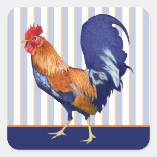 Rooster stripes Square Sticker